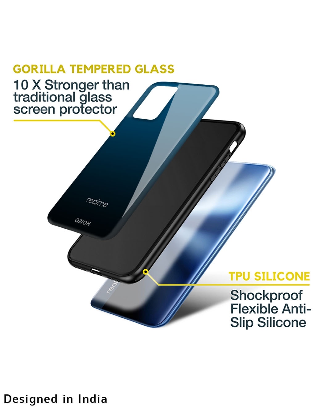 Shop Sailor Blue Premium Glass Cover forRealme GT Neo 3 (Shock Proof, Scratch Resistant)-Design