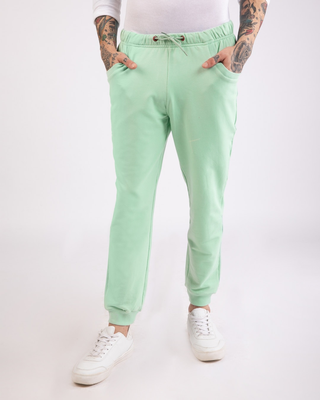 Shop Sea Green Casual Jogger Pants-Front