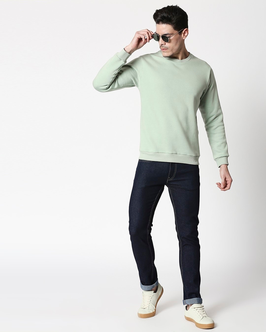 Shop Sea Green Fleece Sweatshirt