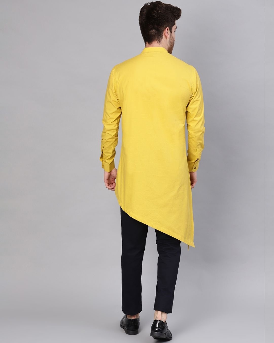 Shop Yellow Kurta With Pyjama-Back