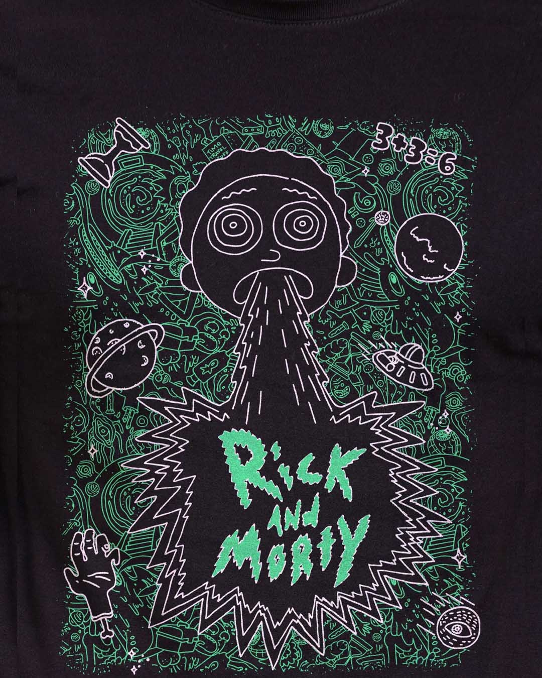 Shop Sick & Morty (Glow In The Dark) Official Rick And Morty Cotton Half Sleeves T-Shirt