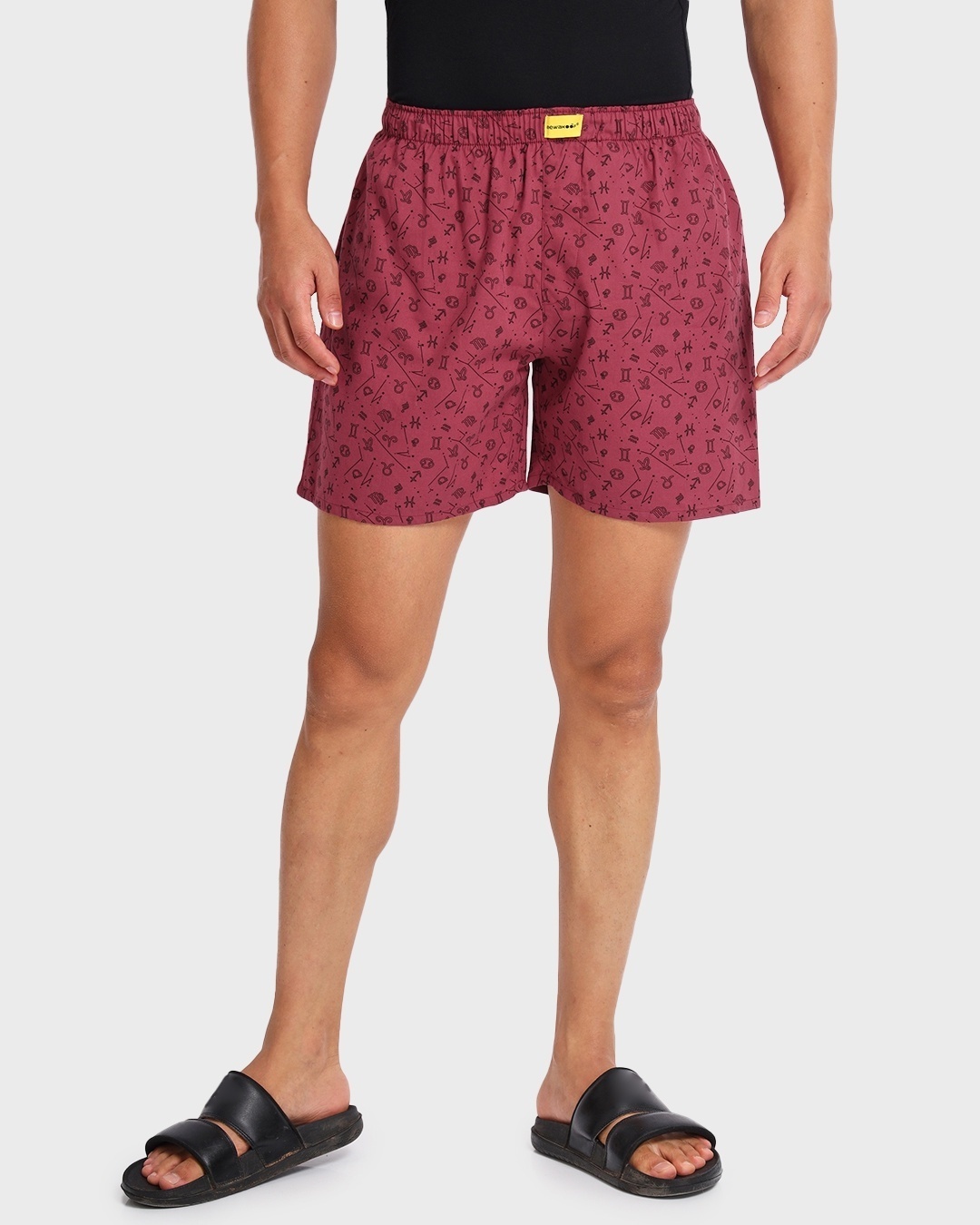 Shop Men's Red All Over Signs Printed Boxers-Back