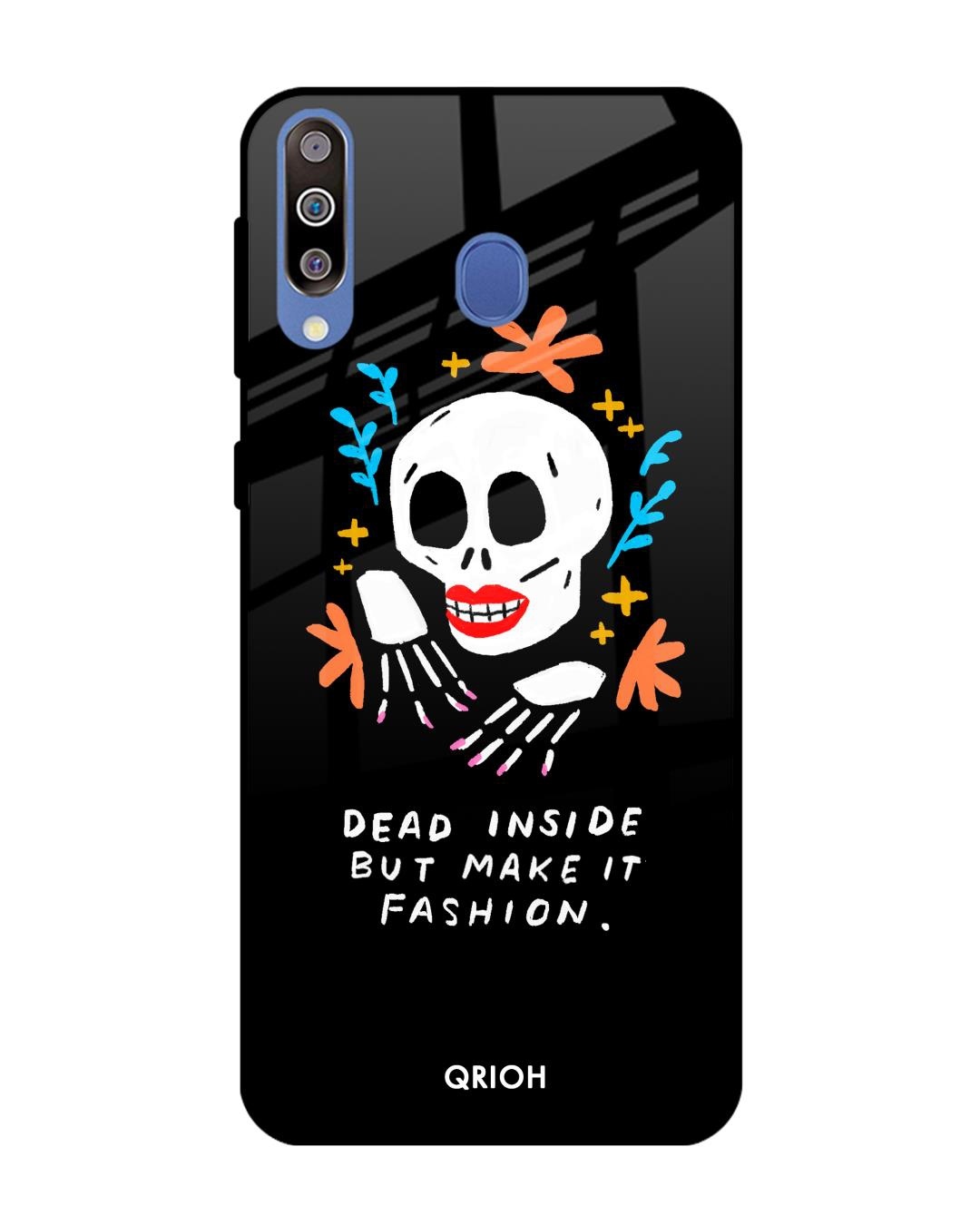 Shop Skeleton Printed Premium Glass Cover For Samsung Galaxy M40(Impact Resistant, Matte Finish)-Front
