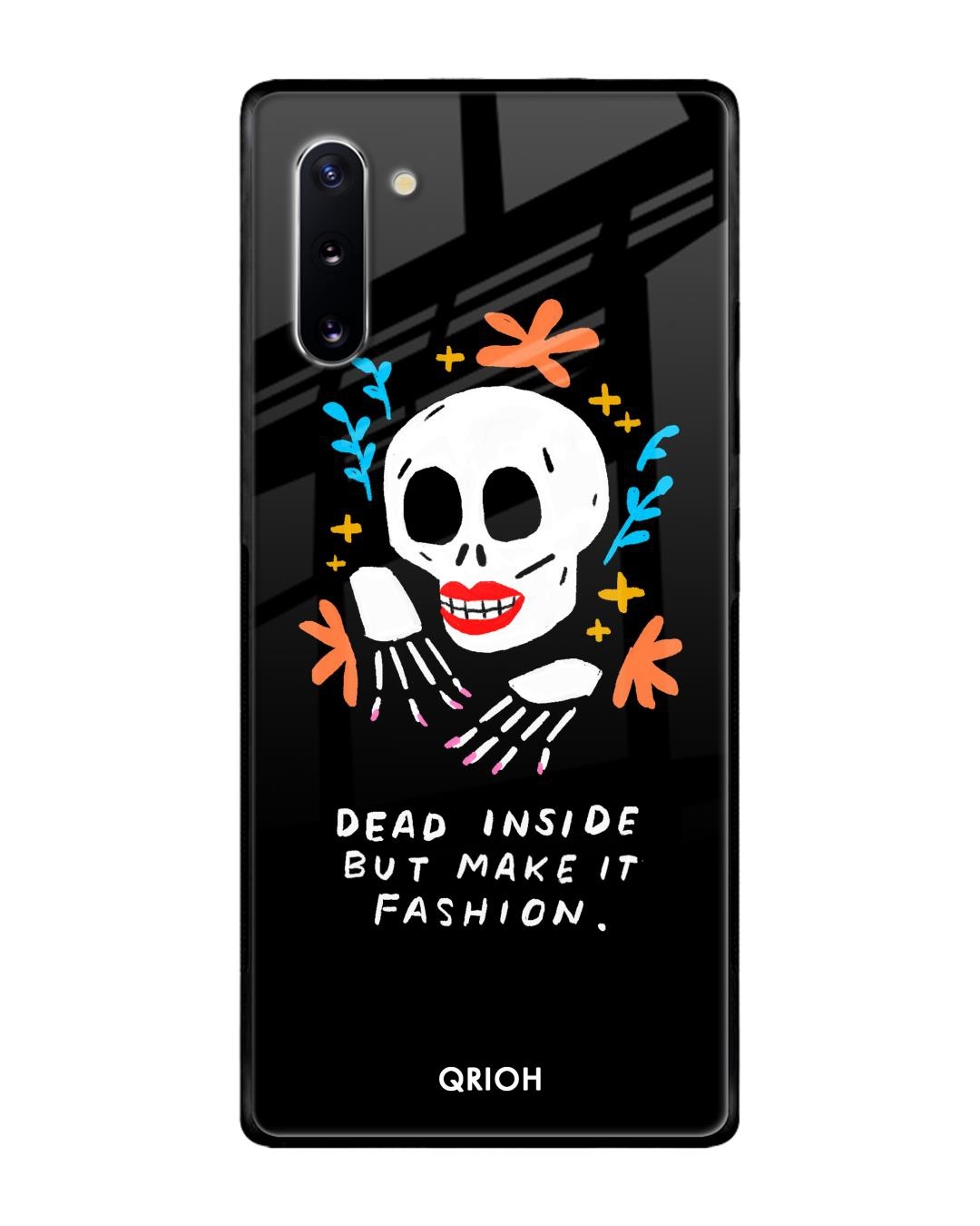 Shop Skeleton Printed Premium Glass Cover For Samsung Galaxy Note 10(Impact Resistant, Matte Finish)-Back