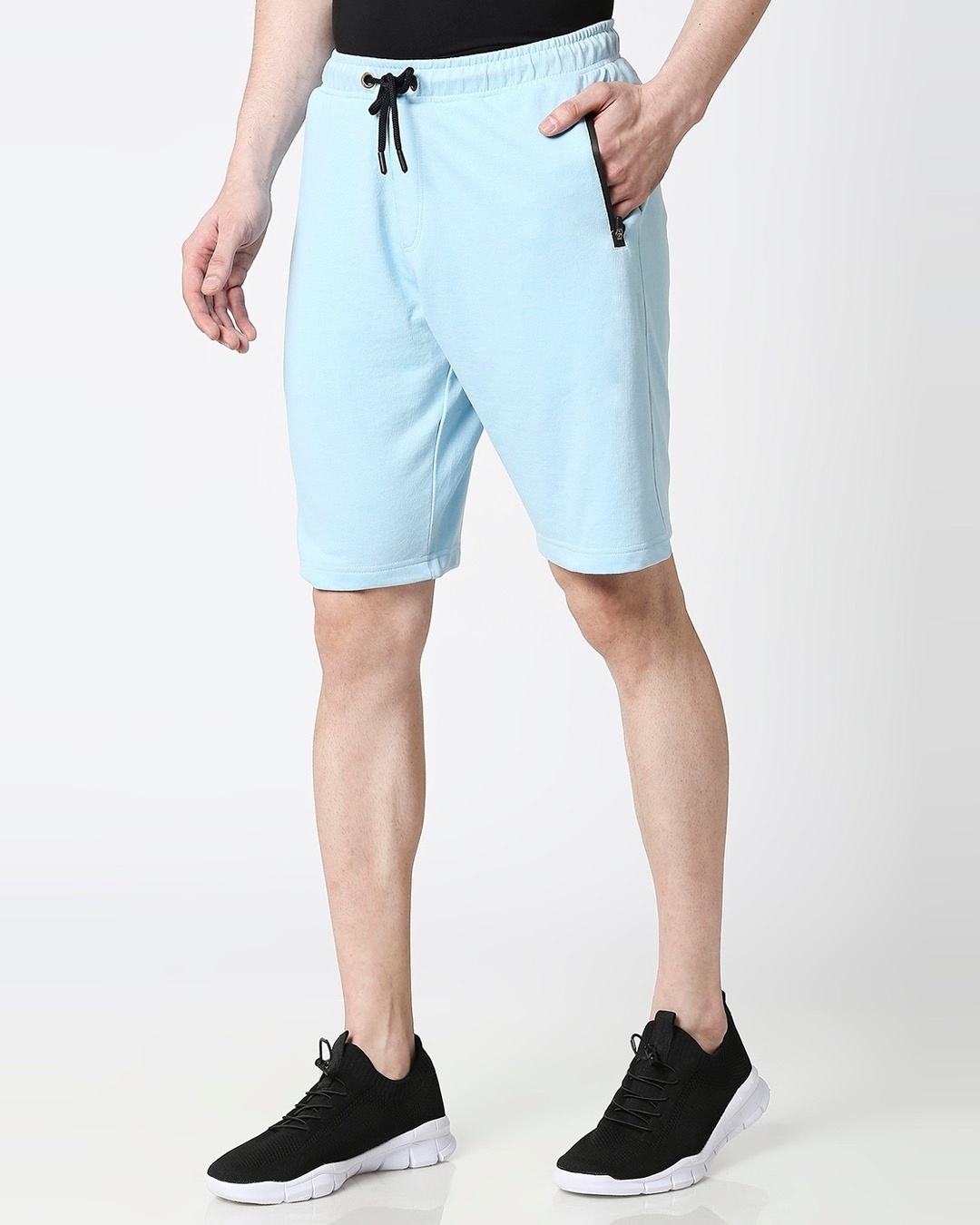 Shop Sky Blue Men's Casual Shorts With Zipper-Back