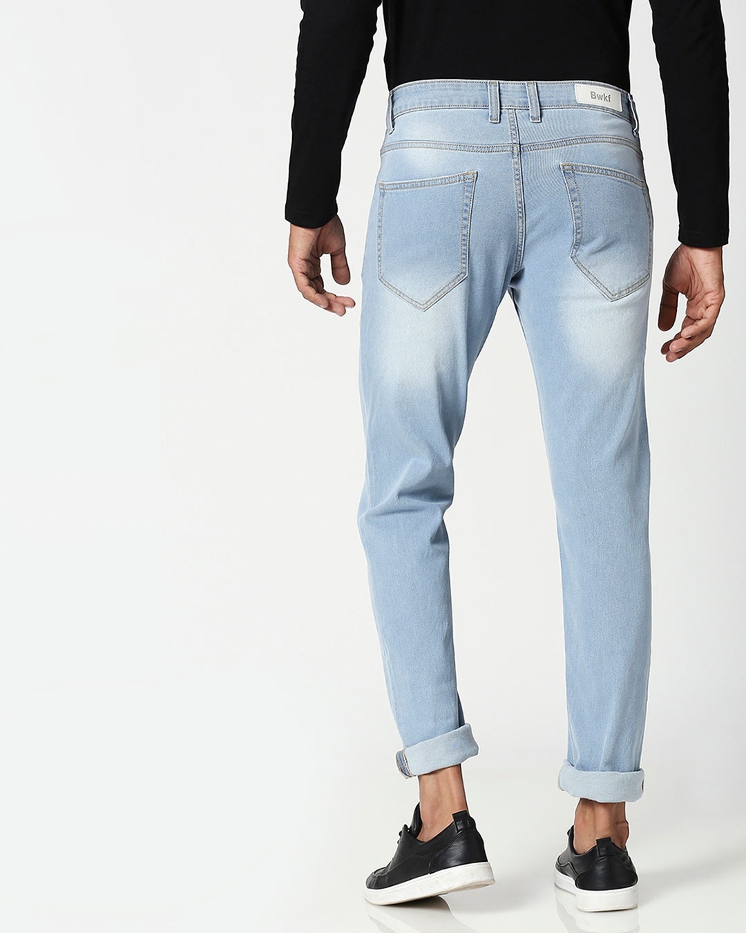 Shop Slate Blue Distressed Mid Rise Stretchable Men's Jeans-Design