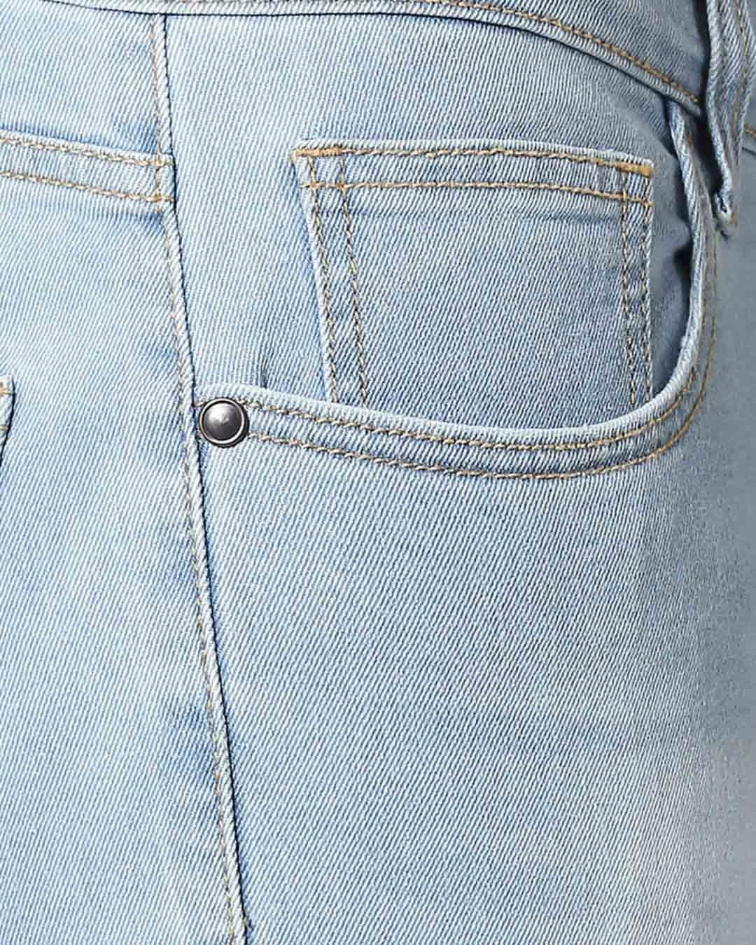 Shop Slate Blue Distressed Mid Rise Stretchable Men's Jeans