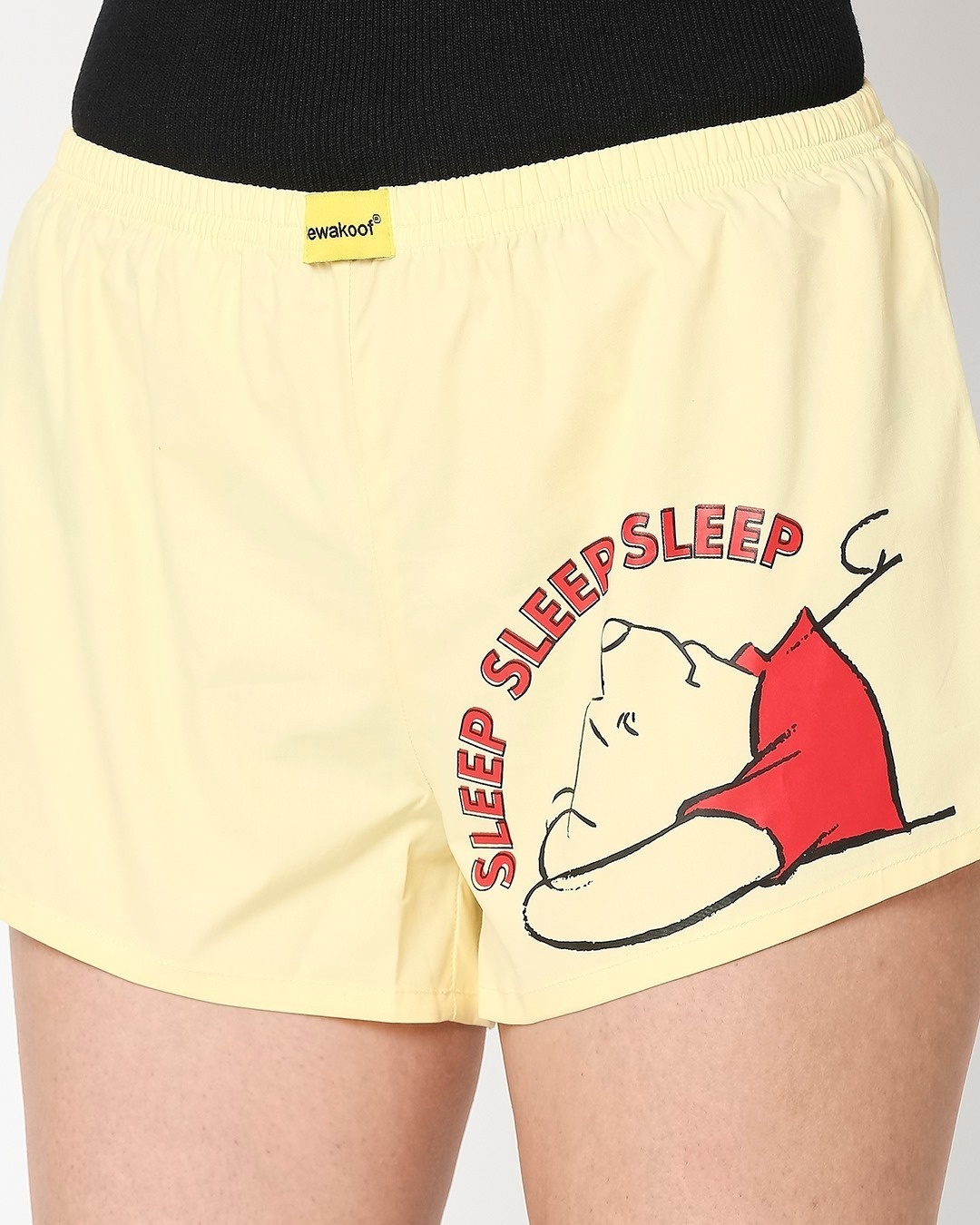 Shop Women's Yellow Sleep Pooh Boxer Shorts