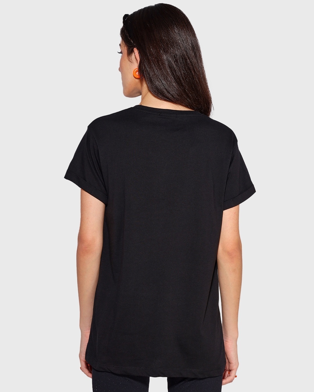 Shop Women's Black Sleepy Head Graphic Printed Boyfriend T-shirt-Back