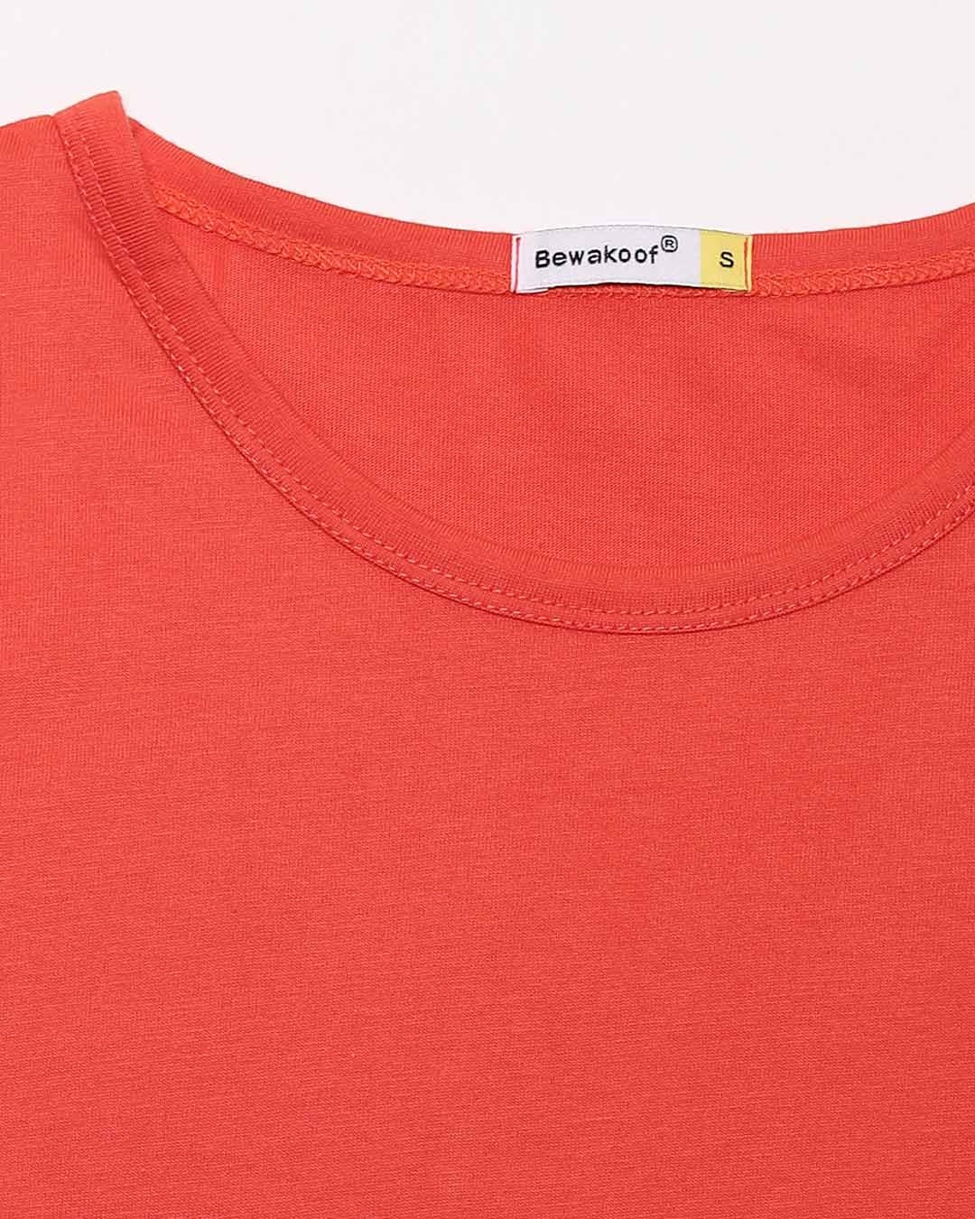Shop Smoke Red Round Neck 3/4th Sleeve T-Shirt