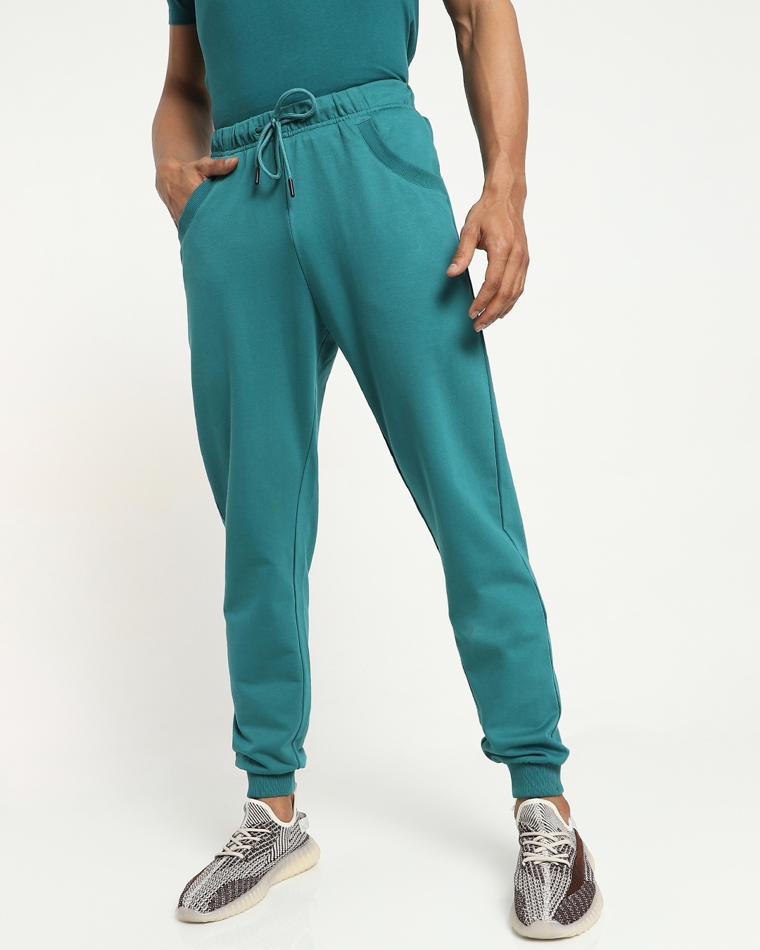Shop Snazzy Green Basic Jogger-Front