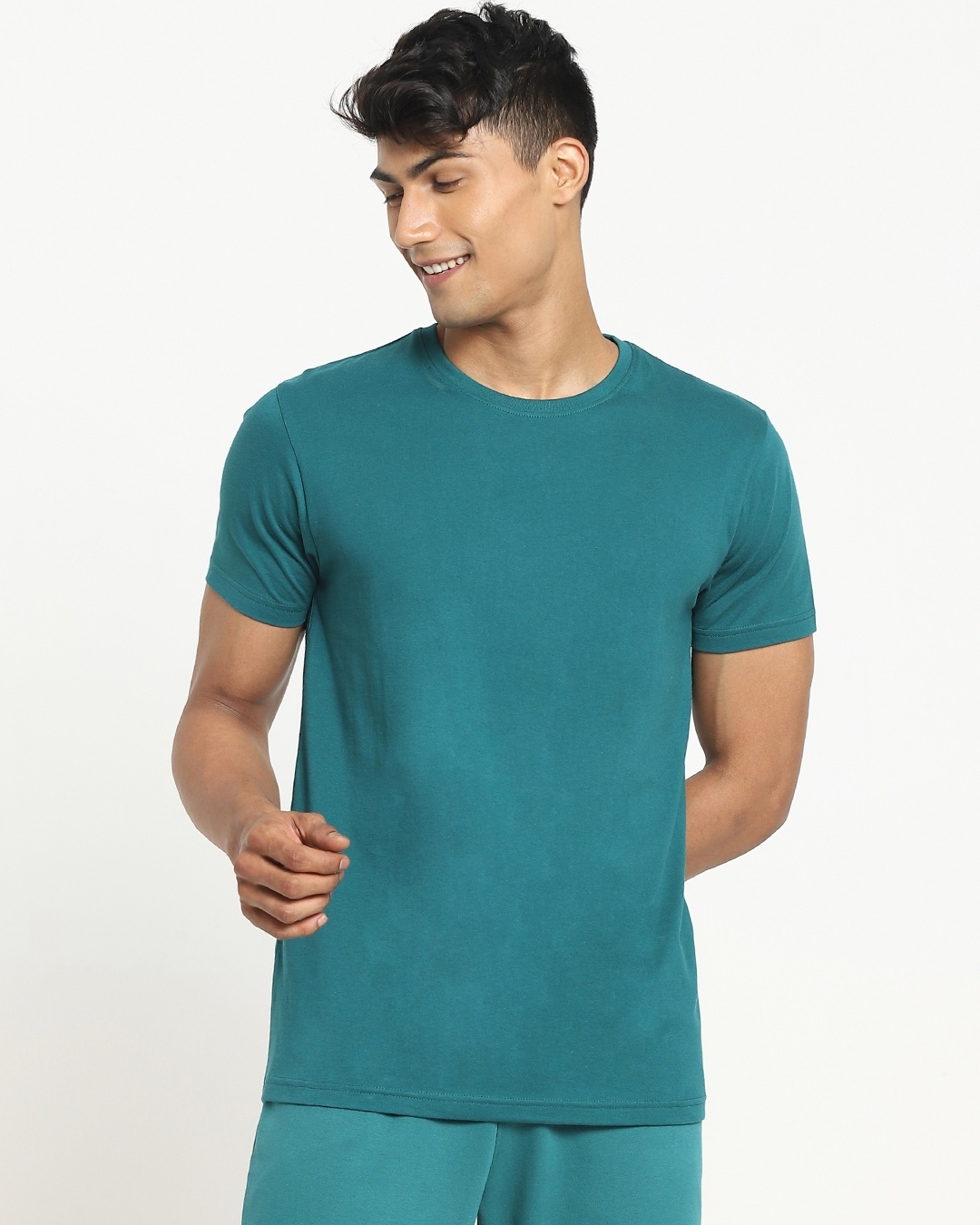 Shop Snazzy Green Half Sleeve T-shirt For Men's-Back