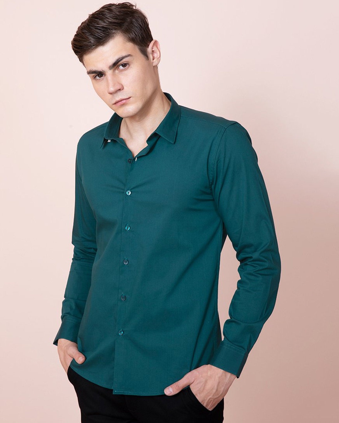 Shop Glimmer Plus Size Green Shirt-Full