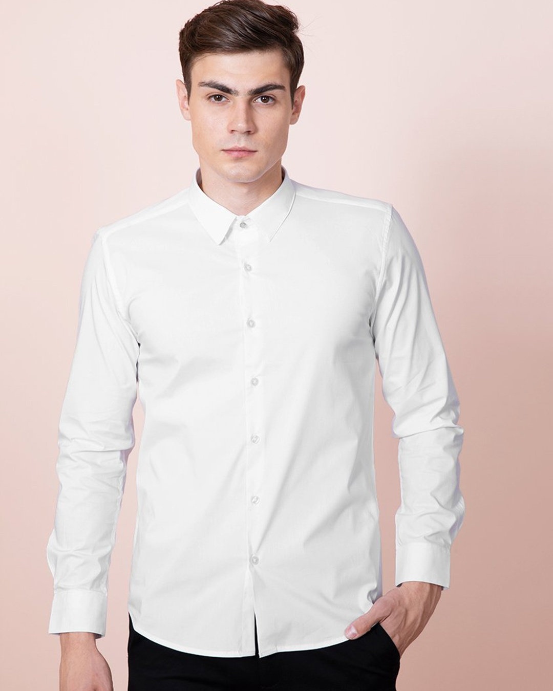 Shop Glimmer Plus Size White Shirt-Front