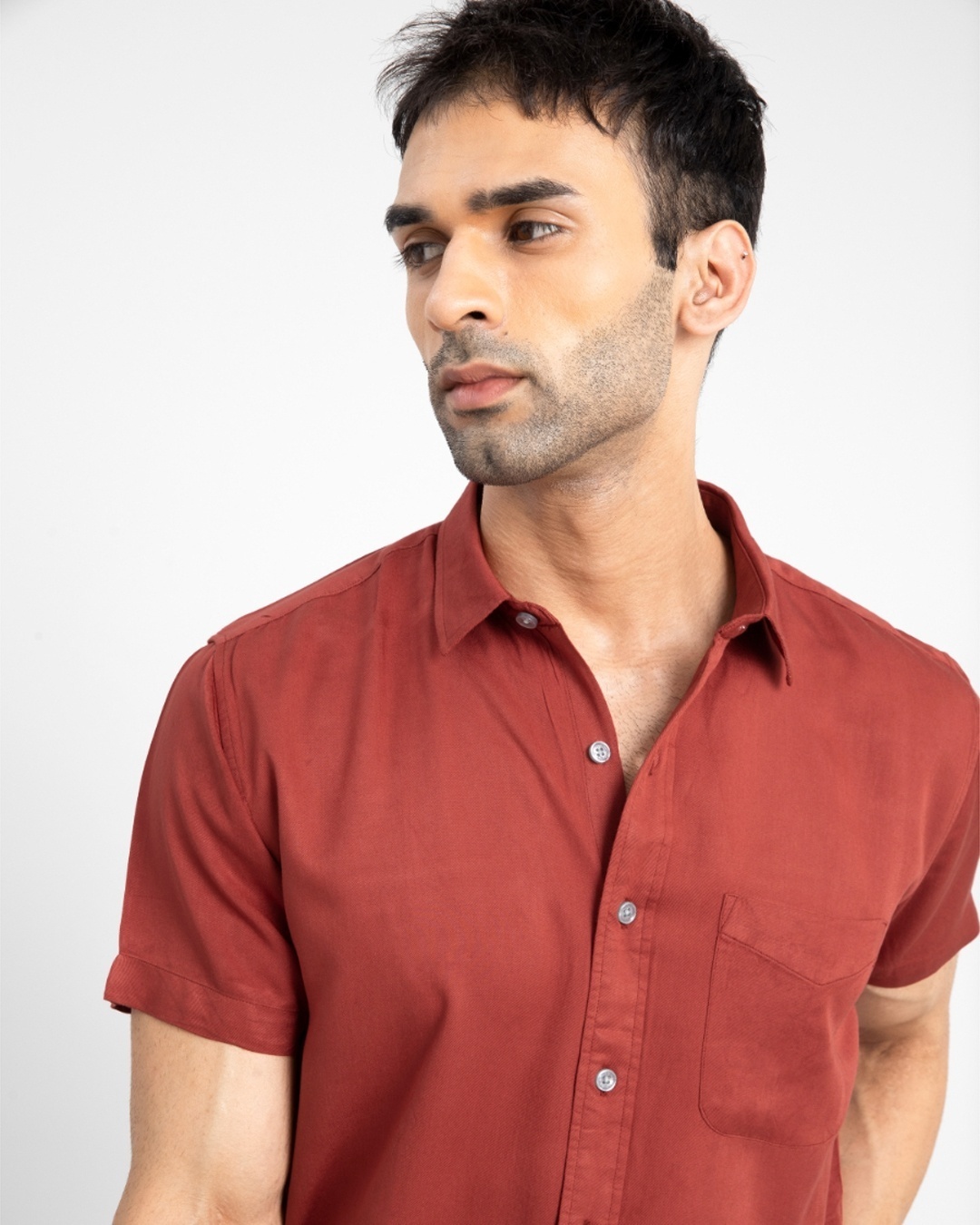 Shop Men's Red Slim Fit Cotton Blend Shirt