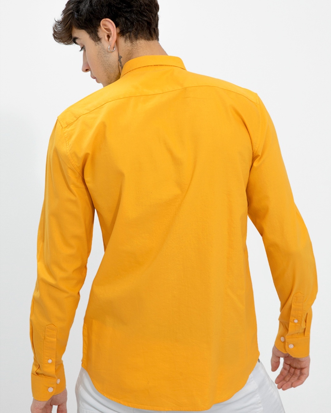 Shop Men's Vistoso Mustard Slim Fit Shirt-Full
