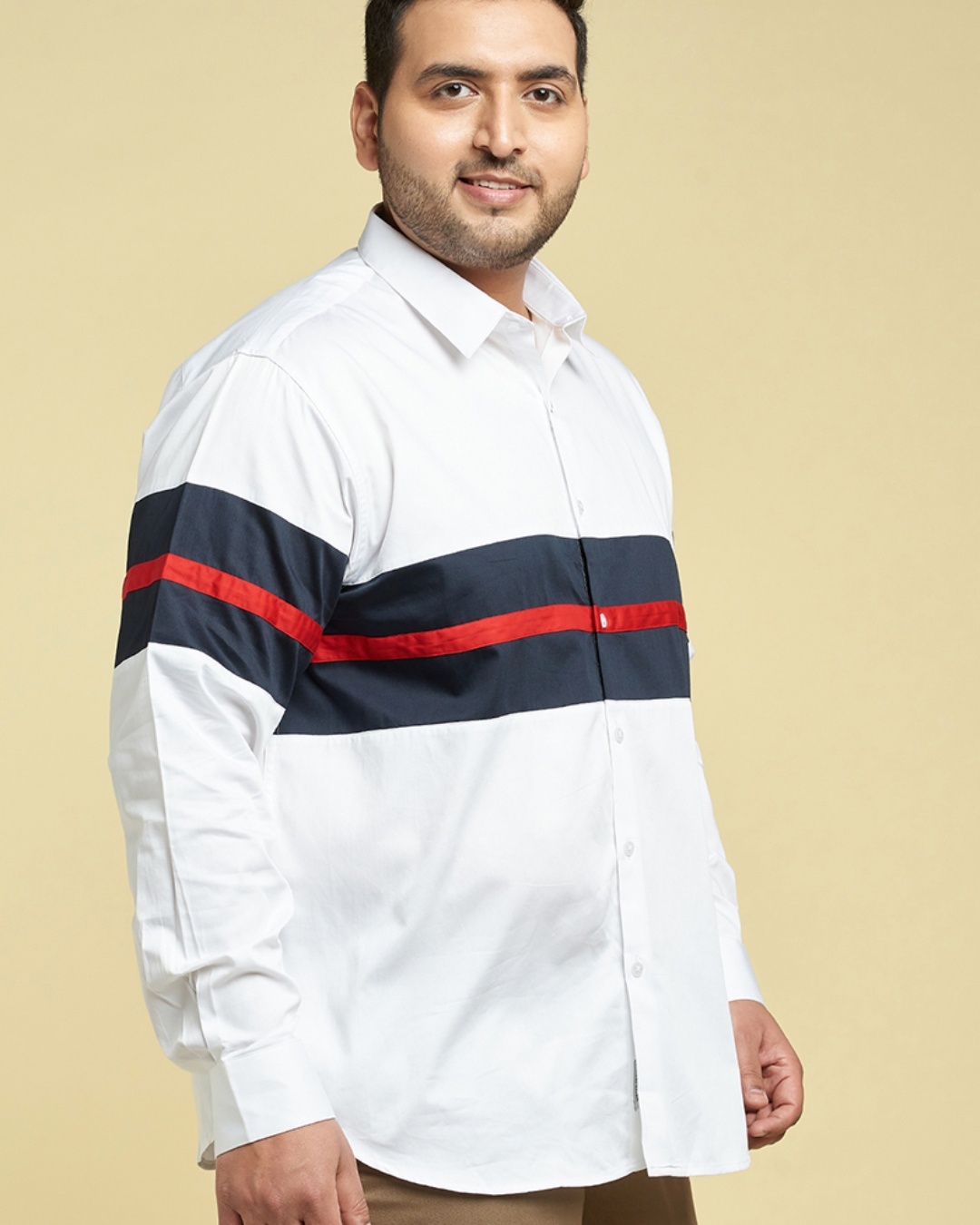 Shop Men's White Embroidered Slim Fit Shirt-Full
