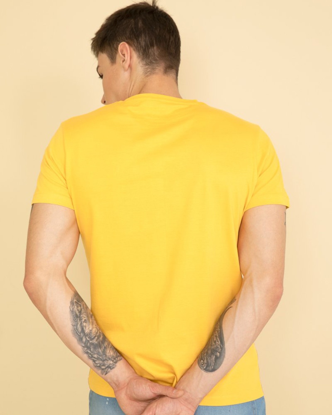 Shop Pocket Yellow Graphic T Shirt-Design
