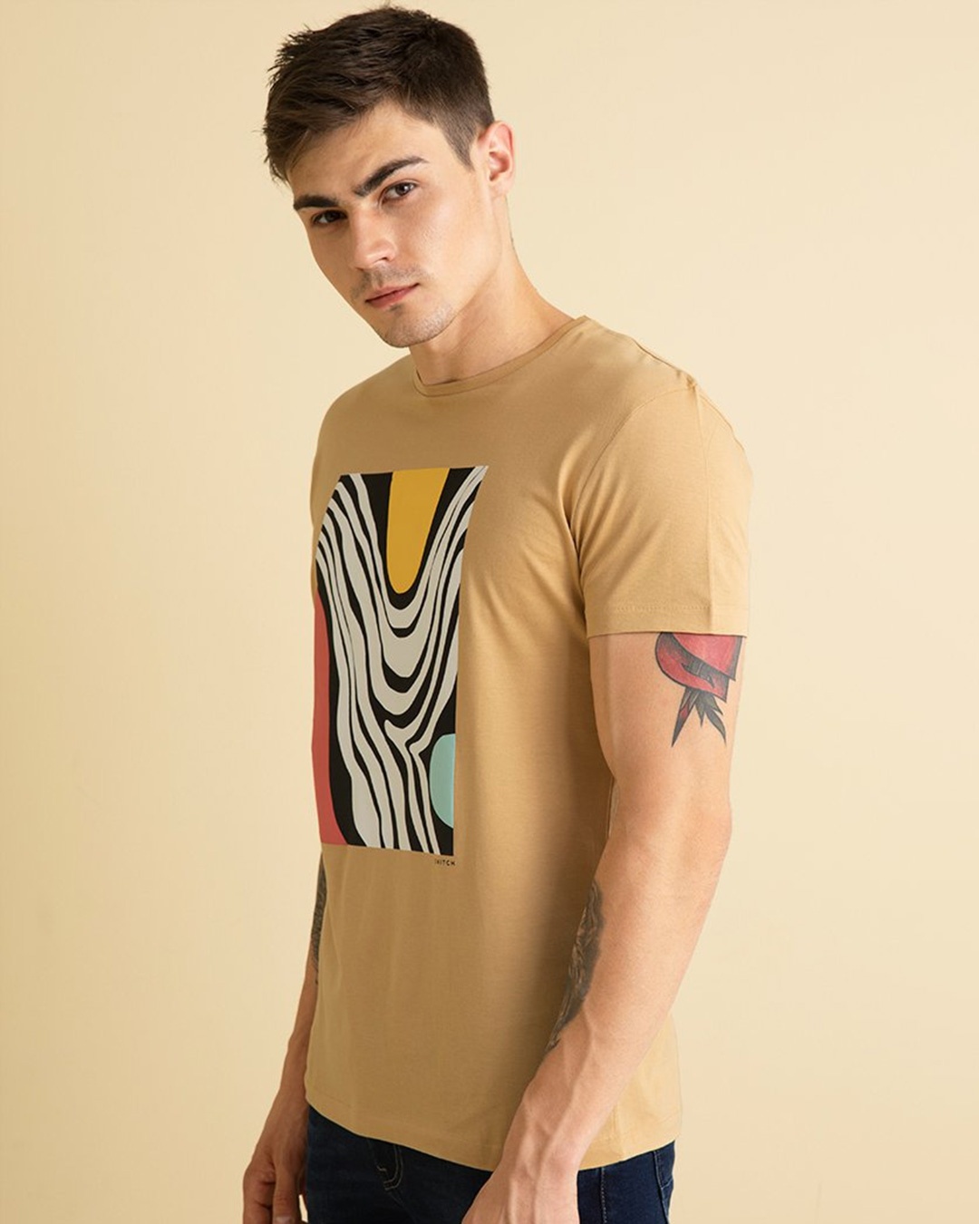 Shop Terrain Sand Brown Graphic T Shirt-Back
