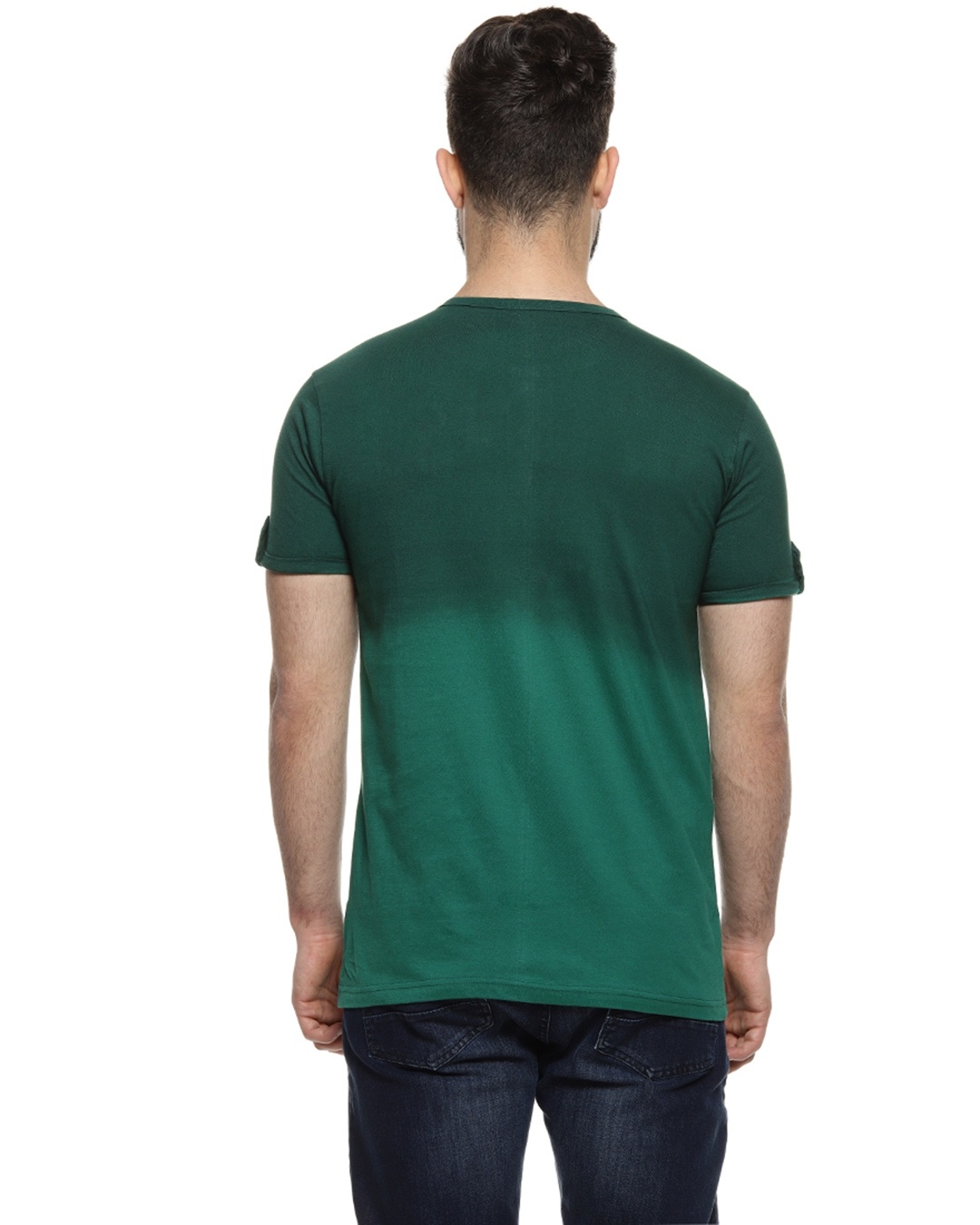 Shop Solid Men's Henley Neck Green Casual Stylish Casual T-Shirt-Design