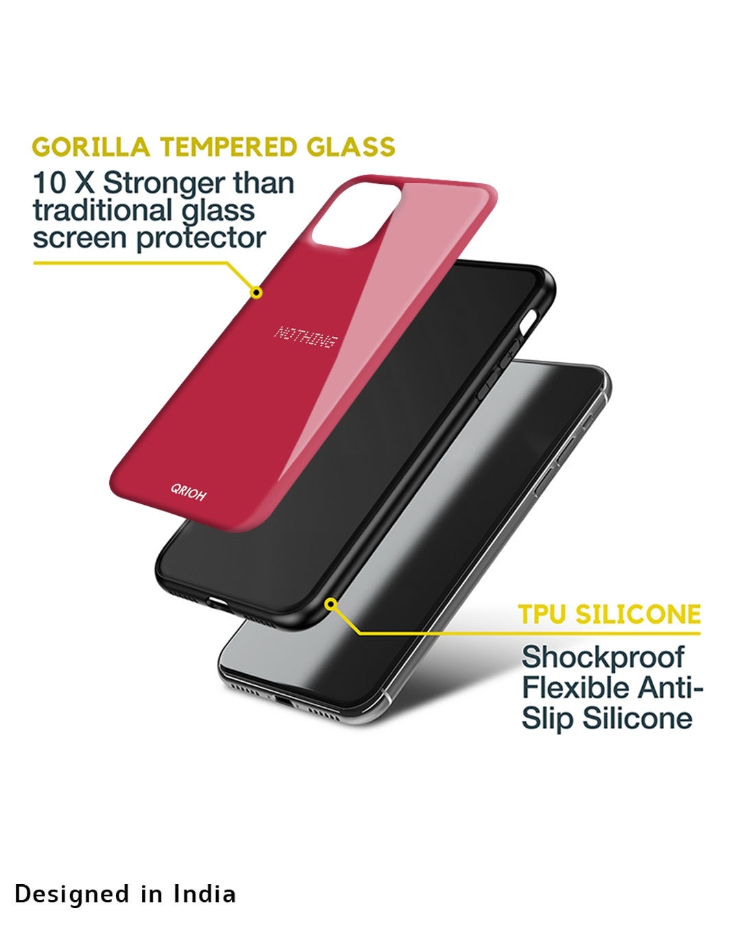 Shop Solo Maroon Premium Glass Case for Nothing Phone (1) (Shock Proof, Scratch Resistant)-Design