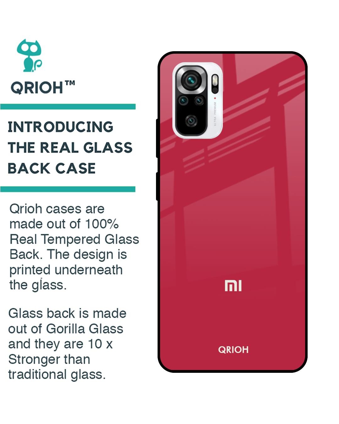Shop Solo Maroon Premium Glass Case for Redmi Note 11 SE (Shock Proof, Scratch Resistant)-Back
