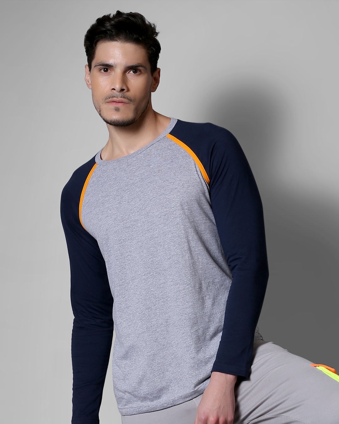 Shop Space Grey Men's Full Sleeve Raglan T-Shirt