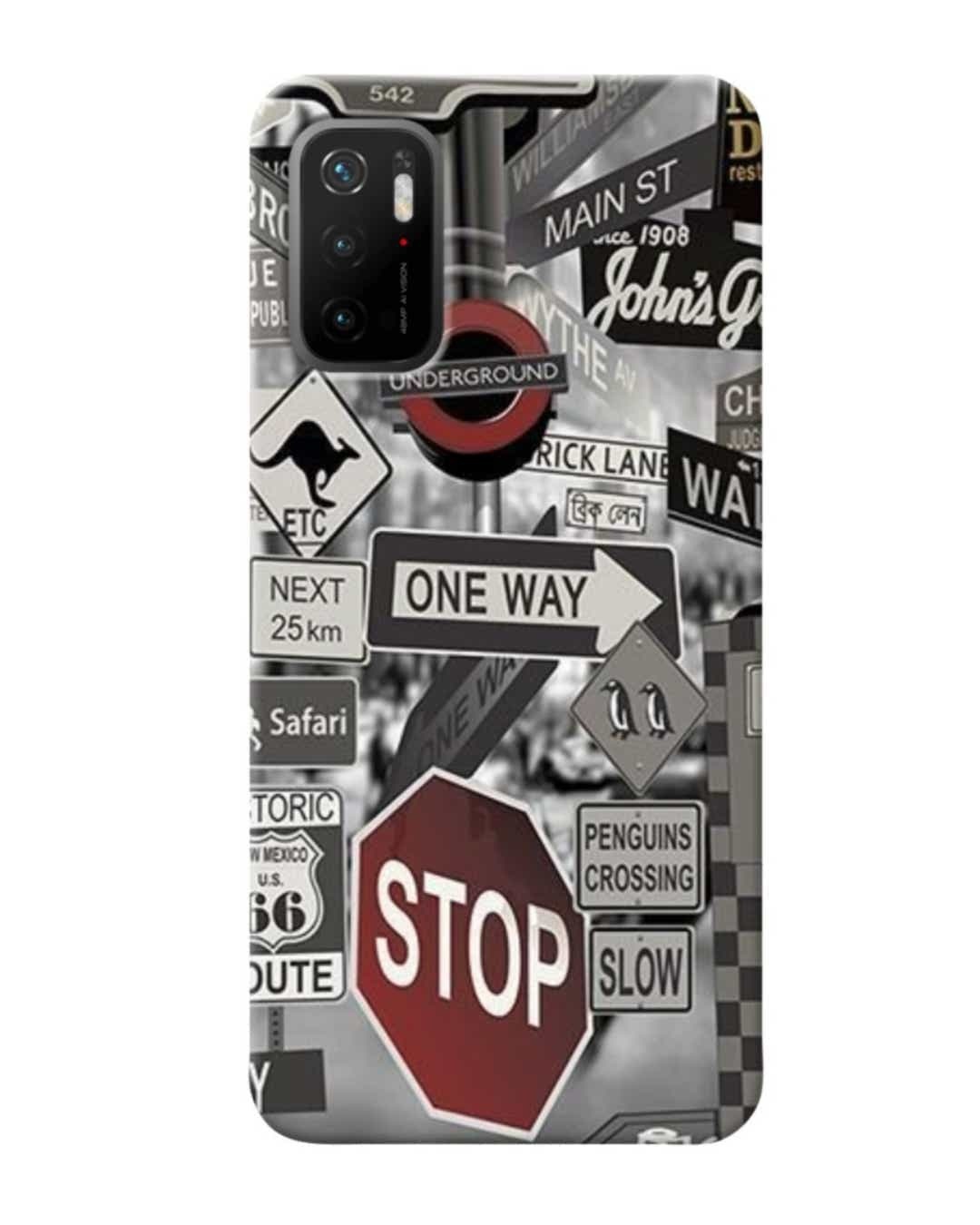 Shop Street Abstract Printed Designer Hard Cover For Poco M3 Pro (Impact Resistant, Matte Finish)-Front