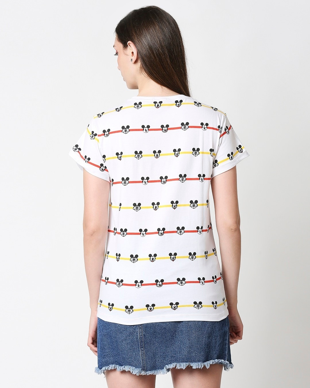 Shop Stripe Mickey All Over Printed T-shirt-Full