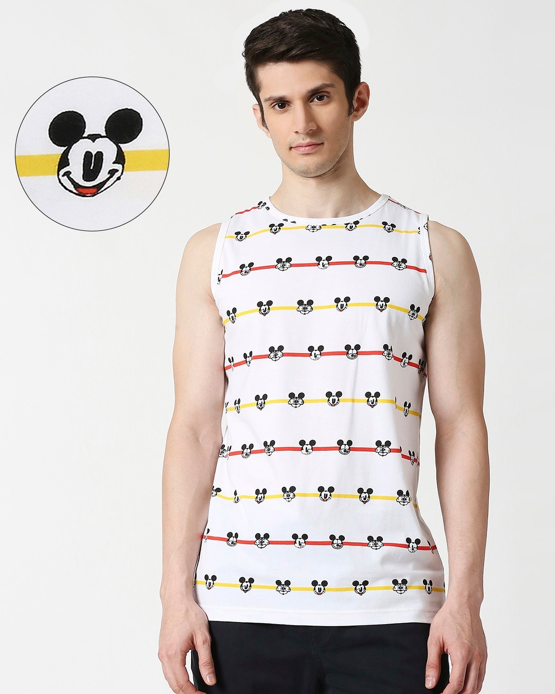 Shop Stripe Mickey AOP Vest T-Shirt-Front
