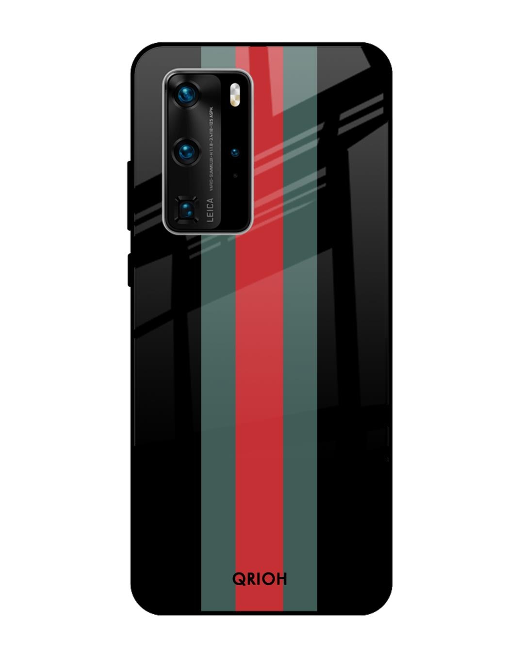 Shop Striped Premium Glass Cover For Huawei P40 Pro (Impact Resistant, Matte Finish)-Front