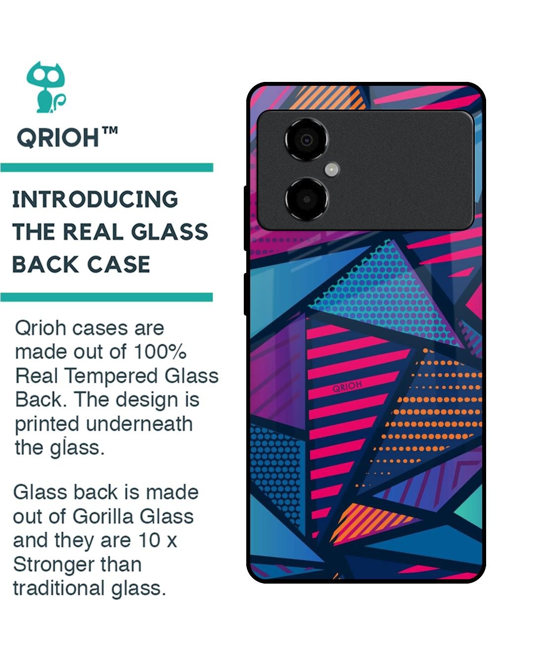 Shop Structural Abstract Premium Glass Case for Poco M4 5G (Shock Proof,Scratch Resistant)-Back