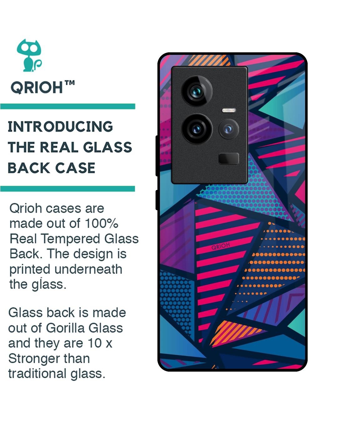 Shop Structural Abstract Premium Glass Case for Vivo iQOO 11 (Shock Proof,Scratch Resistant)-Back