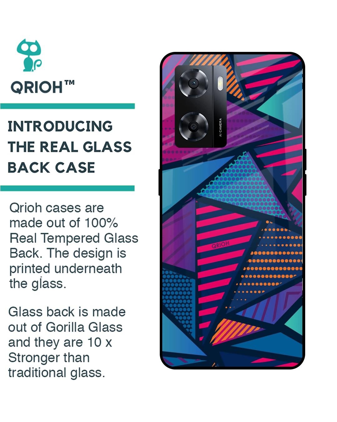 Shop Structural Abstract Premium Glass Cover for Oppo A57 4G (Shock Proof, Scratch Resistant)-Back