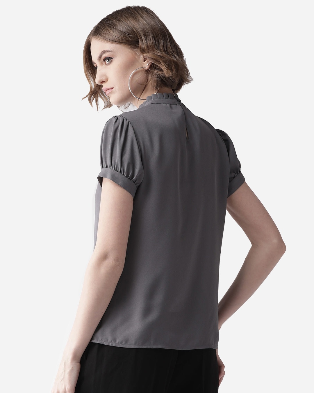 Shop Women Grey Solid Top-Design