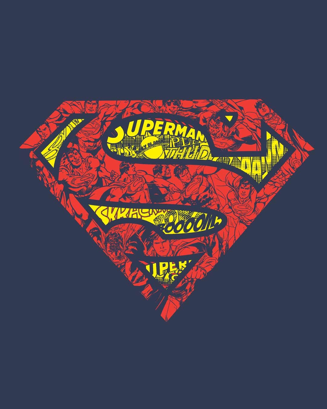Shop Superman Doodle Half Sleeve T-Shirt (SL)-Full