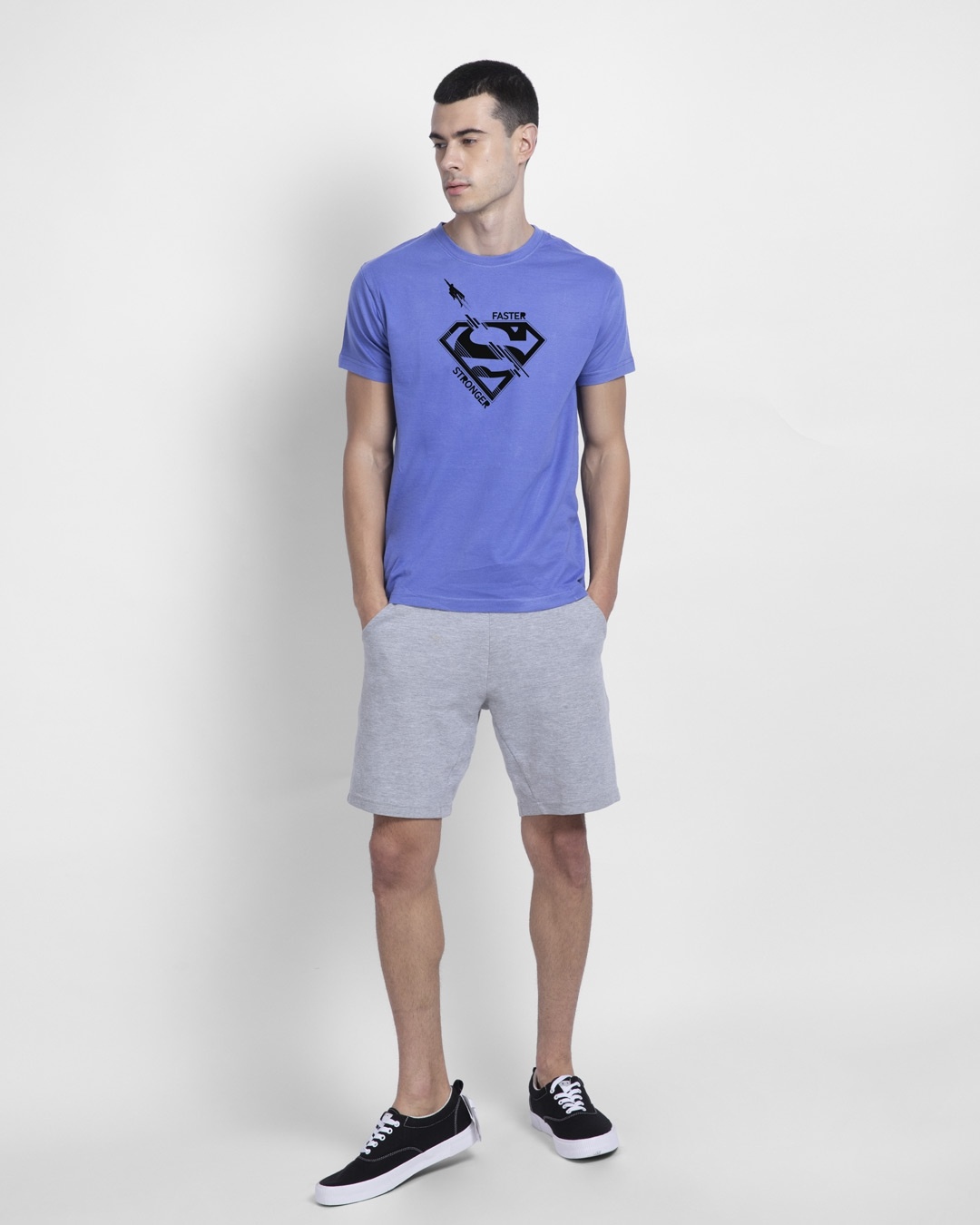 Shop Superman Faster Stronger Half Sleeve T-Shirt (SML)-Design