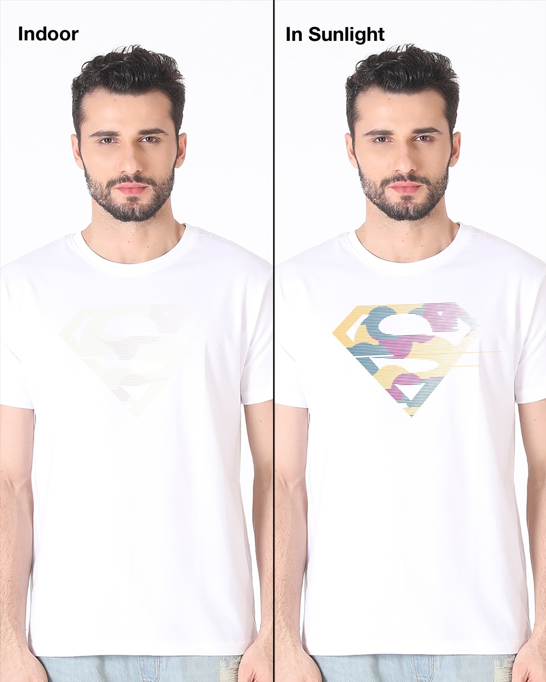 Shop Superman Line Art Sun Active T-Shirt (SL)-Front