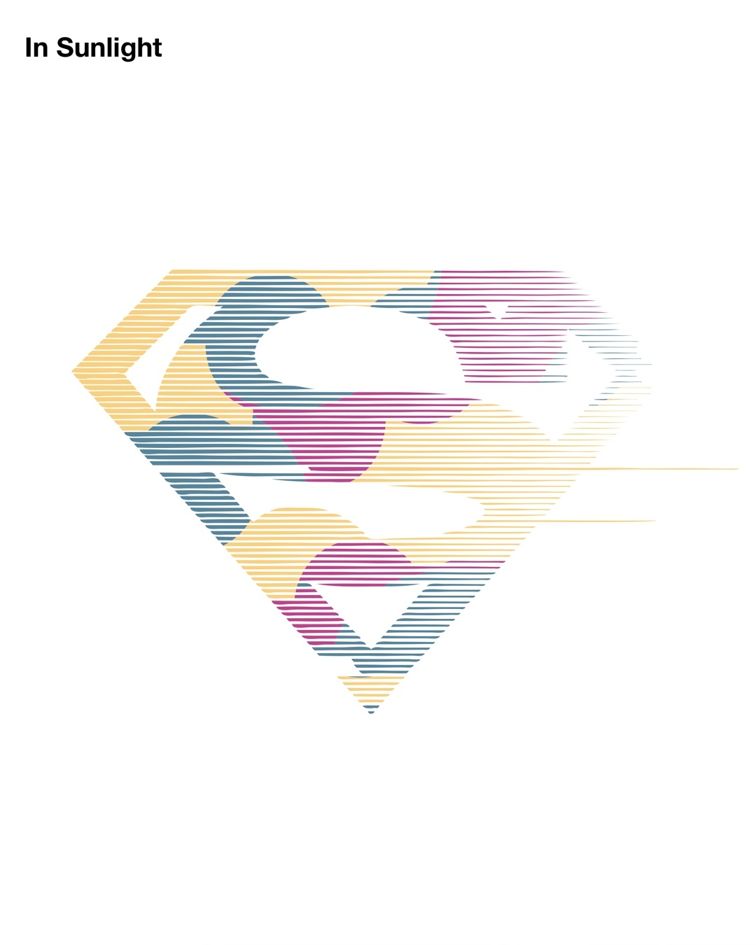 Shop Superman Line Art Sun Active T-Shirt (SL)
