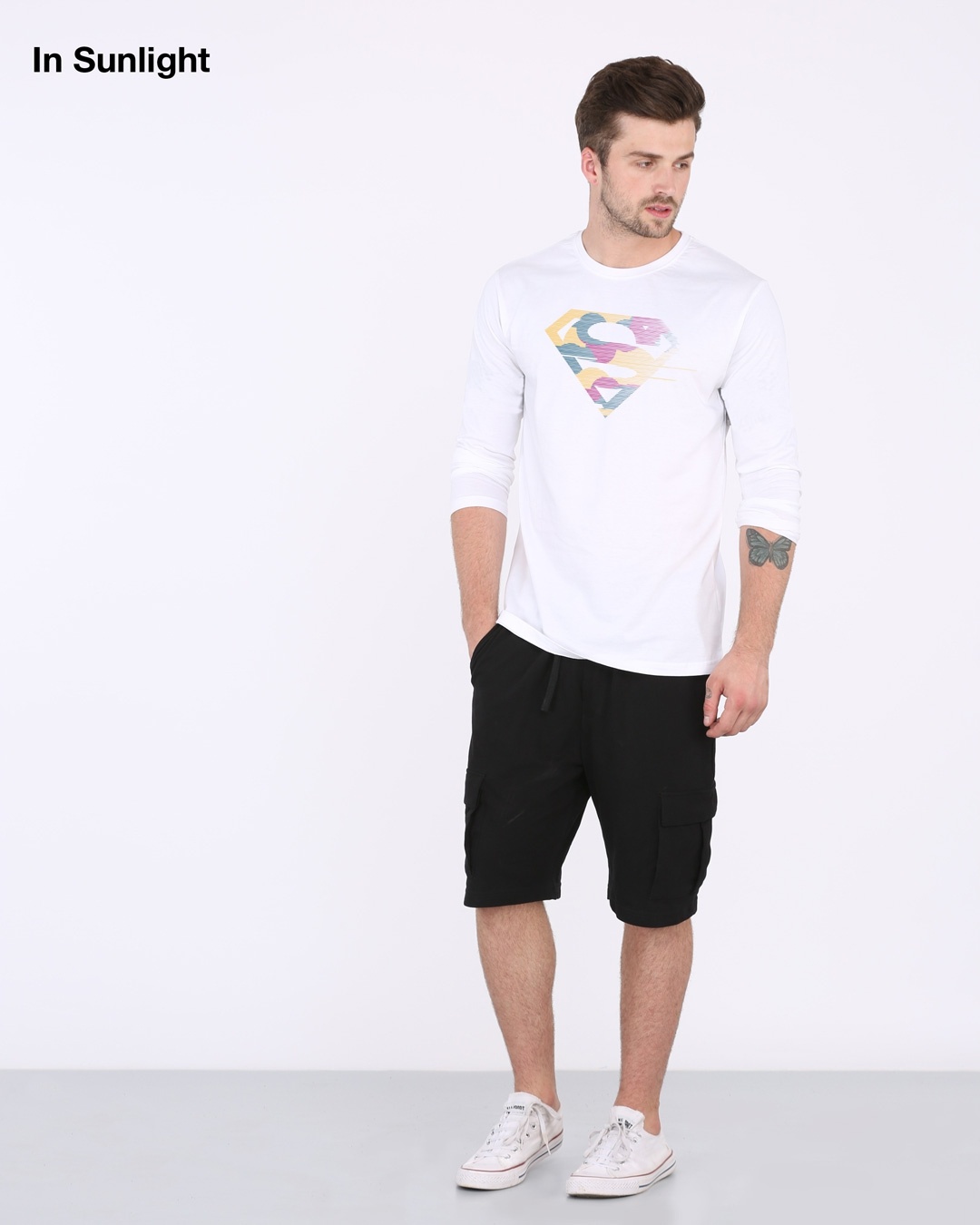 Shop Superman Line Art Sun Active T-Shirt (SL)