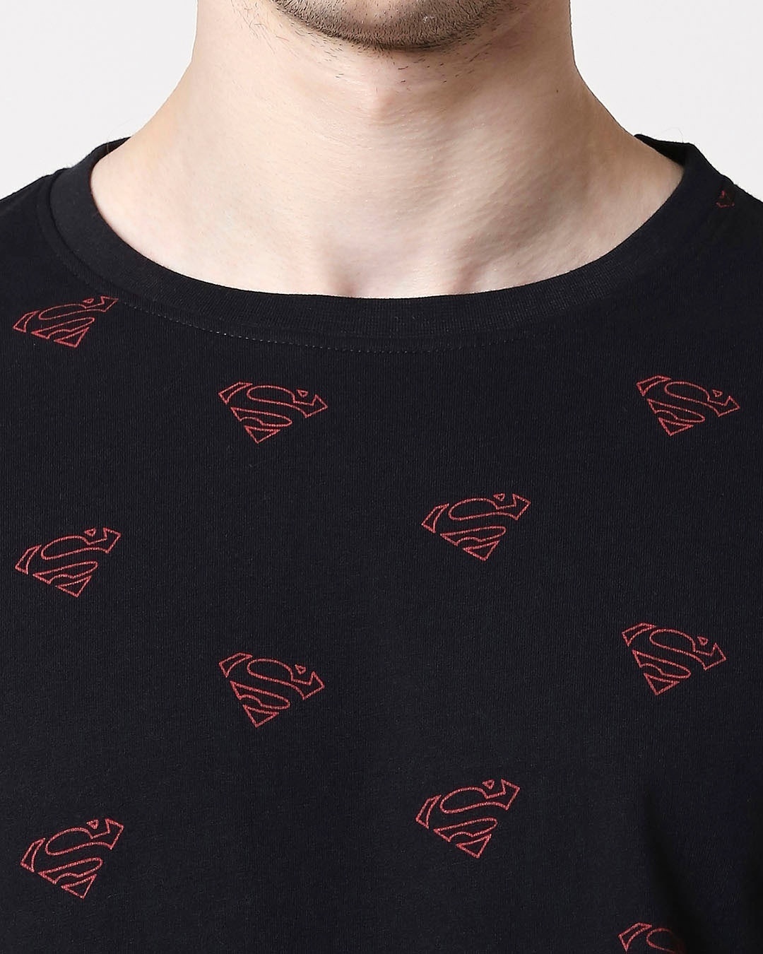 Shop Superman minimal (SML) AOP Half Sleeves AOP T-Shirt