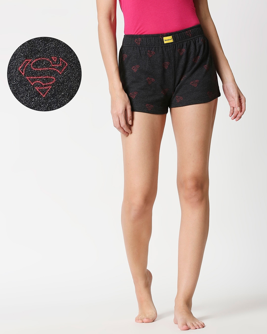 Shop Superman Minimal (SML) AOP Shorts-Front