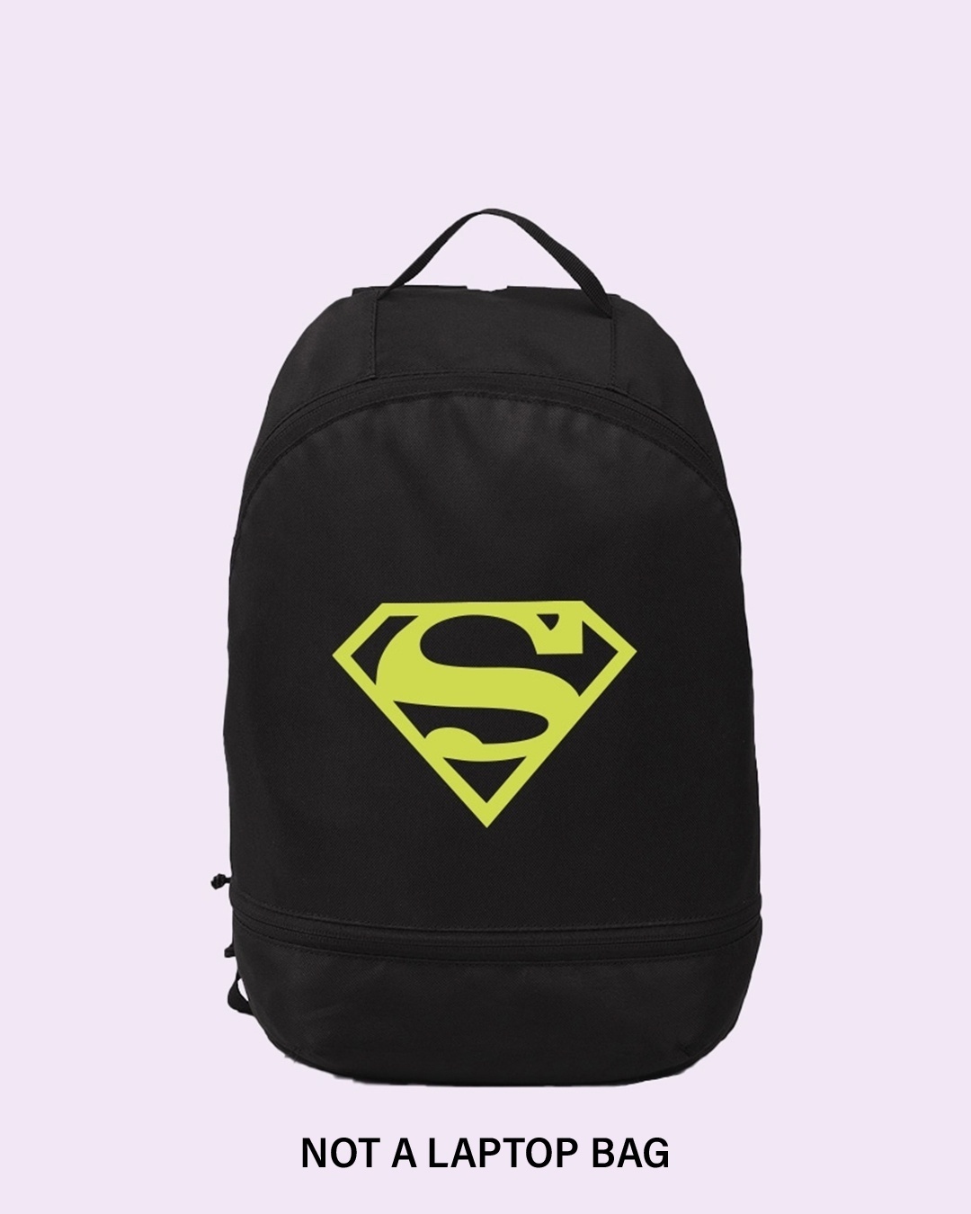 Shop Superman Neon Printed Small Backpack (SML)-Front