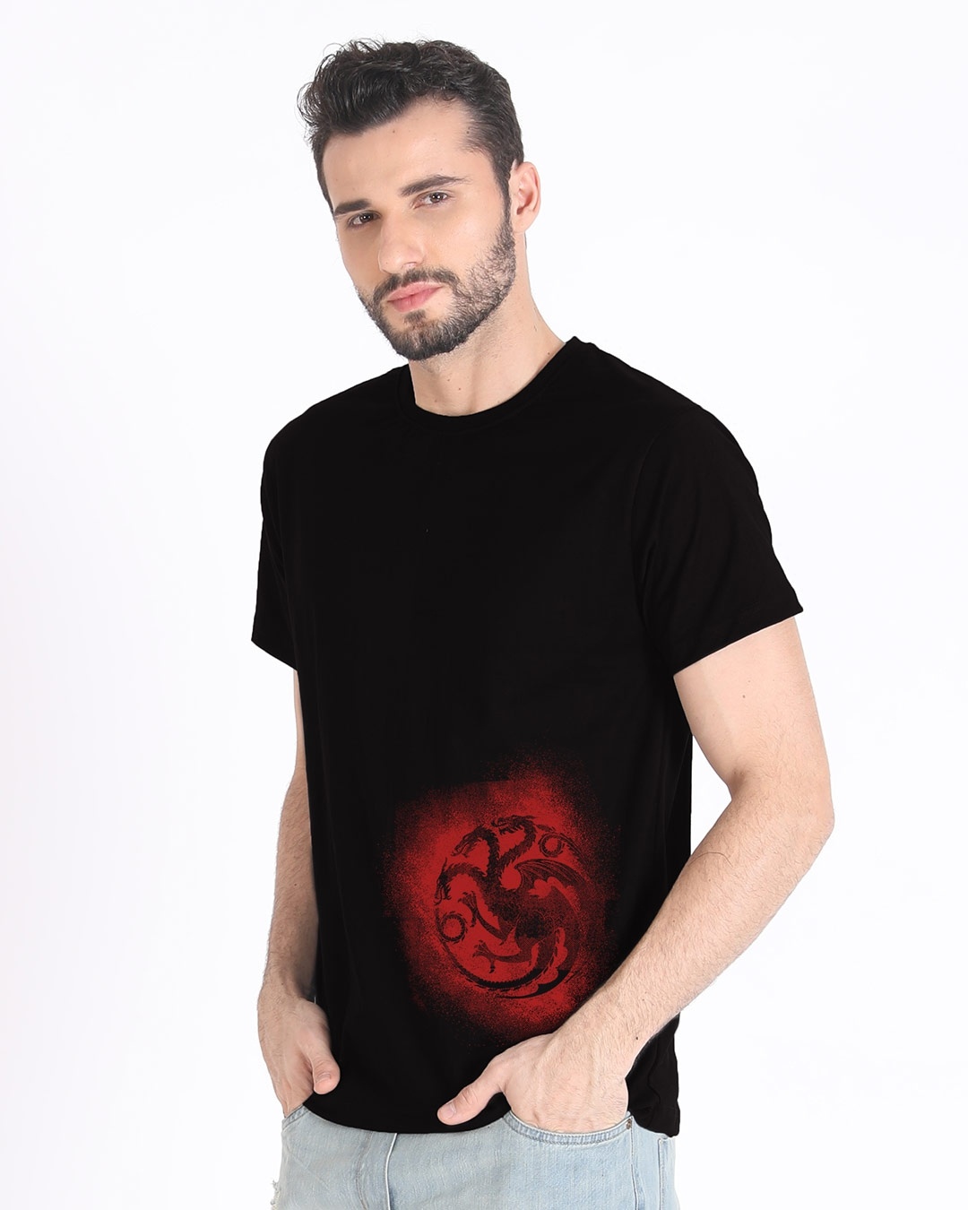 Shop Targaryen Grunge Half Sleeve T-Shirt (GTL)-Design