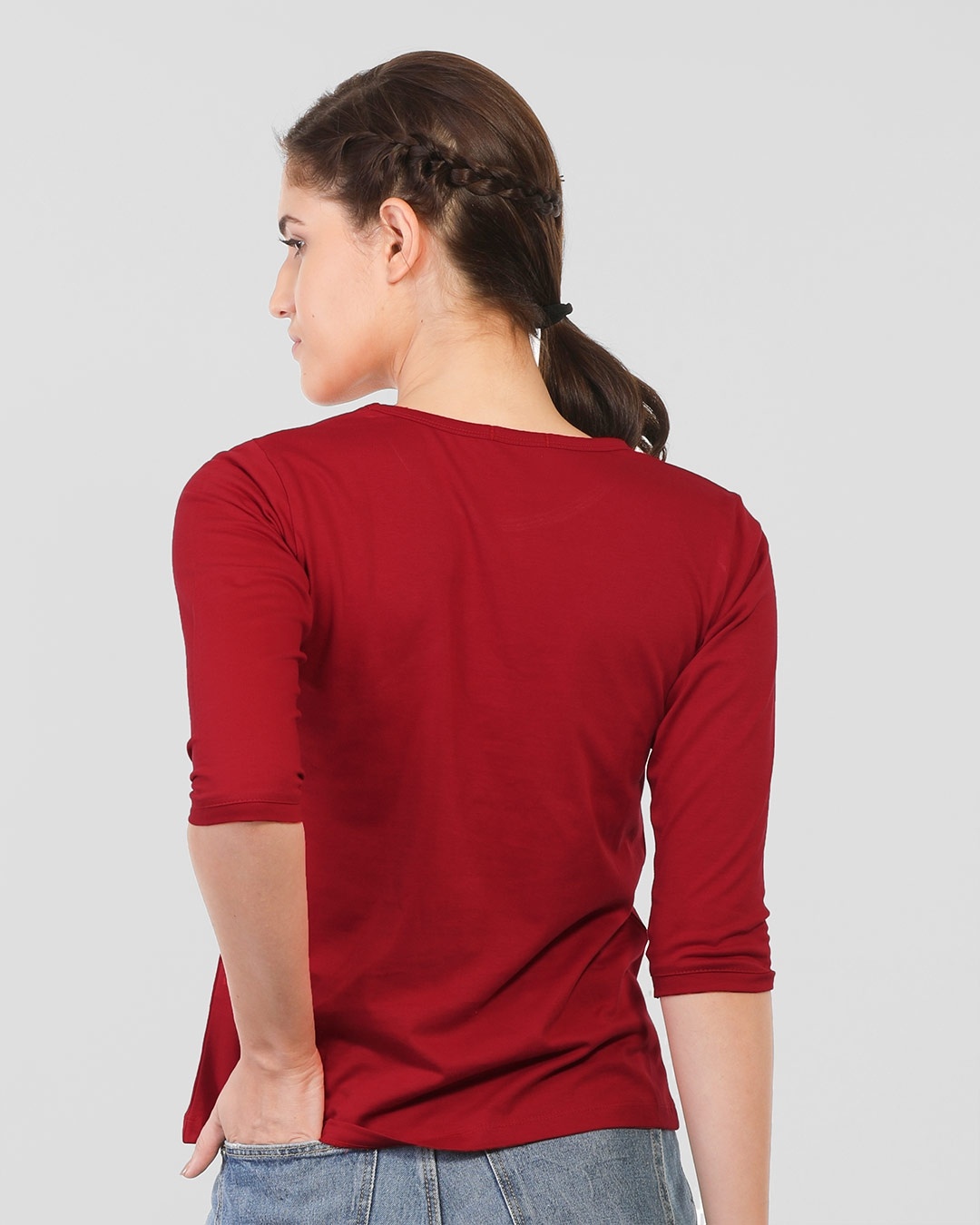 Shop Teasing Mickey Round Neck 3/4th Sleeve T-Shirt (DL)-Design