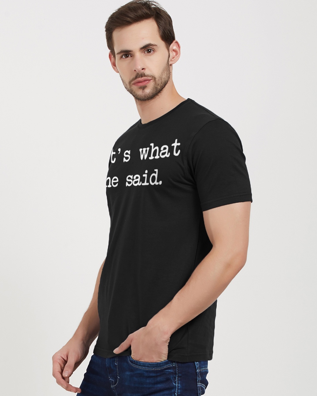Shop That's What She Said Cotton Half Sleeves T-Shirt-Back