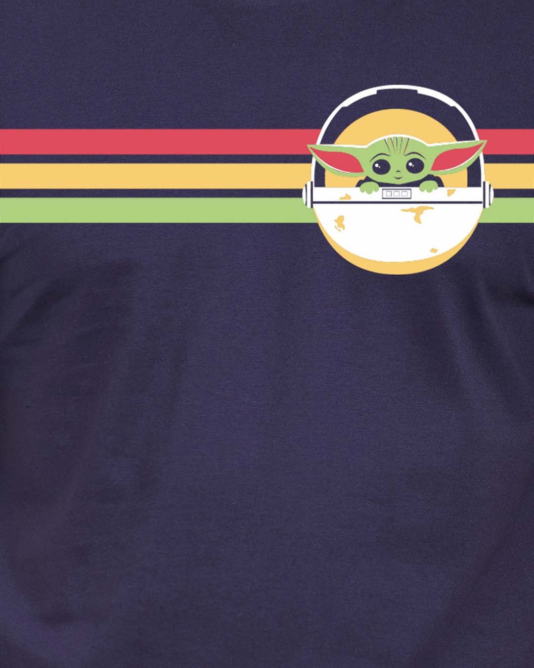 Shop The Child: Retro Stripes Official Star Wars Cotton Half Sleeves T-Shirt