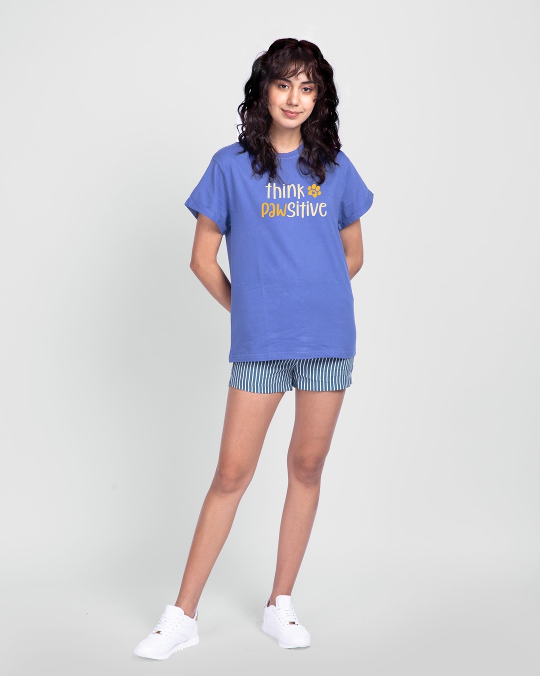 Shop Think Pawsitive Boyfriend T-Shirt-Design