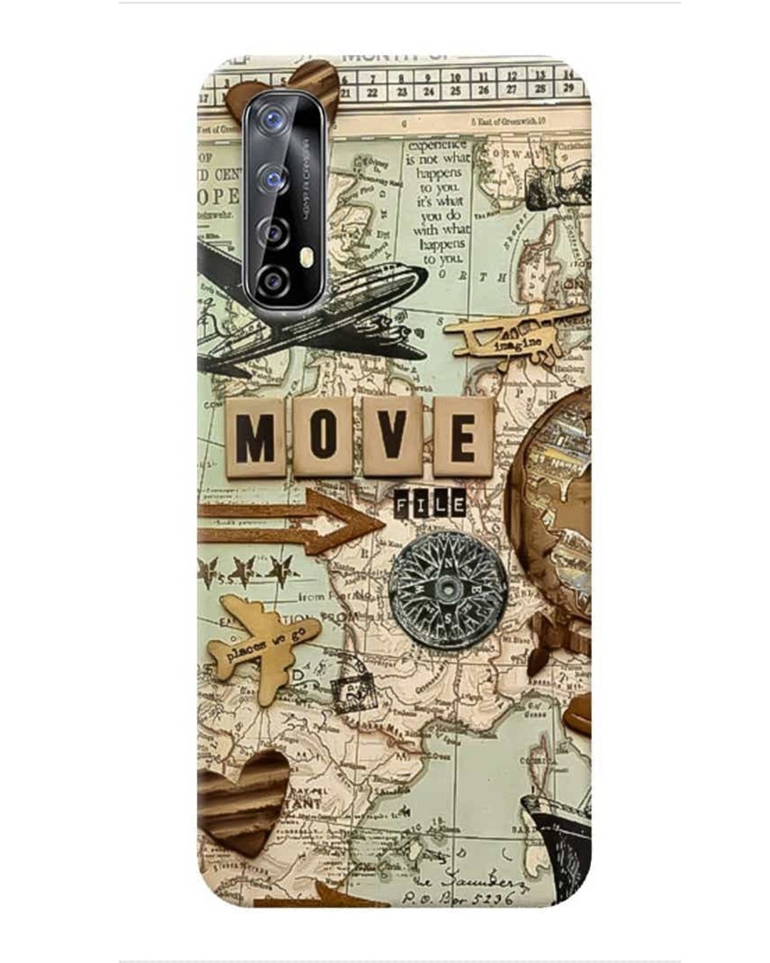 Shop Travel Map Printed Designer Hard Cover For Realme Narzo 20 Pro (Impact Resistant, Matte Finish)-Front