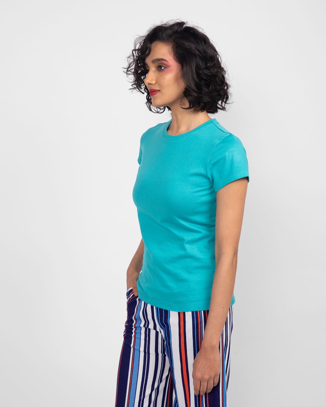 Shop Tropical Blue Half Sleeve T-Shirt-Design